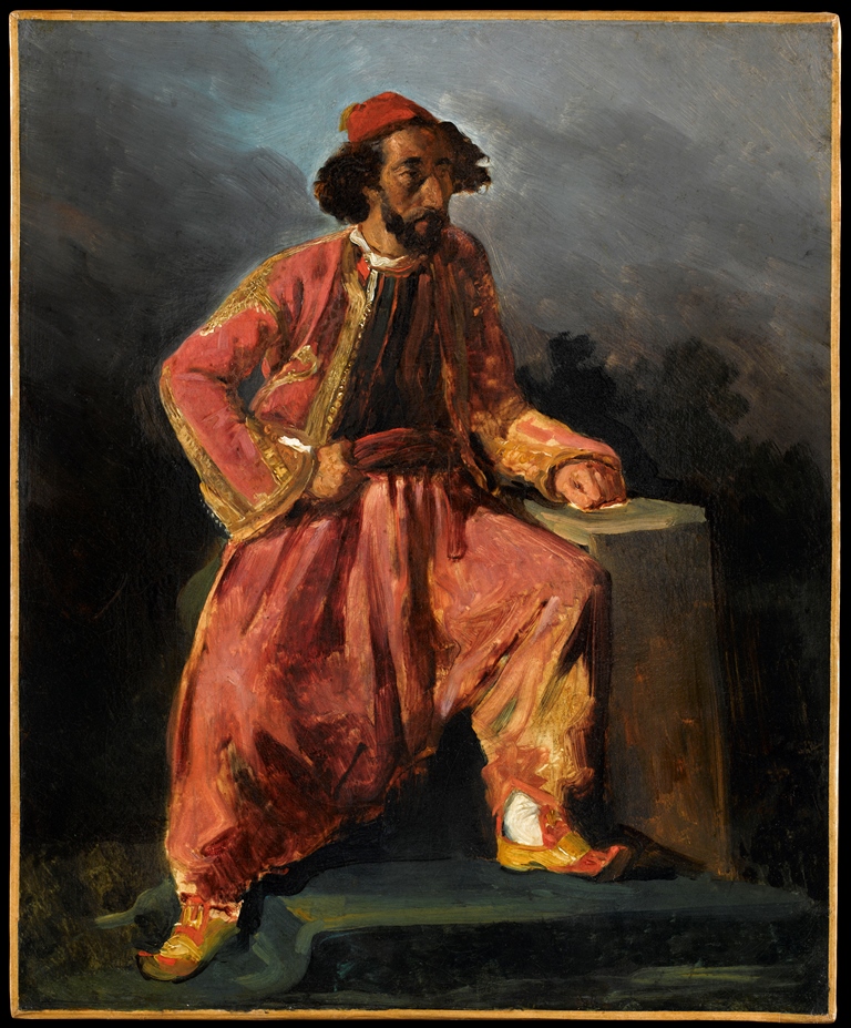 Maurice Denis, Eugène Delacroix. : Eugène Delacroix, Turc assis, portrait présumé du chanteur Baroilhet © 